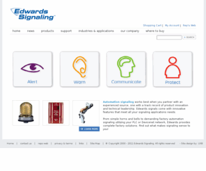 visualsignaling.net: Edwards Signaling - Audible & Visual Signals - Fire alarm and Warning systems
Edwards Signaling manufacturers a complete line of audible and visual signals for industrial and commercial applications. Products include: fire alarm control panels, flashing and steady LED and halogen beacons and lights, strobes, vibrating horns and bells, outdoor warning sirens, public address and intercom systems, LED message centers and electronic system signals.