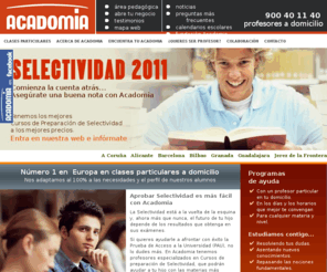 claseadomicilio.com: Clases particulares y Profesores particulares - ACADOMIA: Clases a domicilio
Acadomia, líder en clases particulares con profesores particulares rigurosamente seleccionados, proporciona clases a domicilio para todas las materias y niveles en toda España.