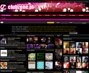 muza.net.pl: informacje imprezowe z klubów w Polsce, muzyka, mp3, fotogalerie, techno
Najwiekszy Portal Imprezowy w Polsce, muzyka klubowa imprezy techno konkursy mp3 teledyski, clubbing,imprezy,kluby,teledyski