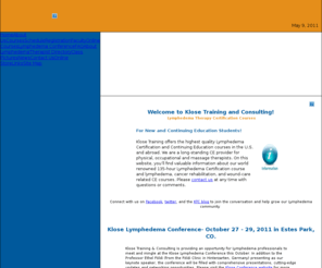 klosetraining.org: Lymphedema Certification Course, Lymphedema Training & Therapy Care
For Lymphedema Therapy Certification Courses, Lymphedema care, Lymphedema education, Breast Lymphedema treatment & Manual Lymphatic Drainage consult Certified Lymphedema Therapist at Klose Training & Consulting