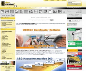 abcmarkisen.info: IHR MARKISEN-SHOP AM 07.04.2011 | Rollladen | Markisen | Verschattungen | Sonnenschutz | Plissee | Vordächer | Terrassenüberdachung | und mehr...
abc-markisen.de - Onlineshop für Sonnenschutzsysteme und mehr rund um Haus und Garten. Dies ist ein Online-Service von Sonnenschutzsysteme Leipzig Inh. Hr. Stephan-Dieter Werner. Sie finden hier Verschattungen aller Art Markisen, Rolladen, Jalousien, Plissee, Vertikallamellen, Rollos, Insektenschutz, Wintergärten, Gardinen, Zubehör...