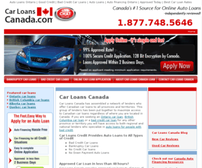 carloanscanada.com: Canadian Car loans for Bad Credit | No Credit Auto Financing
Bad Credit Car Loans Canada provides auto finance resources, a 94% approval rate and an easy to use online auto loan application for Canadian car loans. Specializing in bad credit car loans in Canada, this auto financing company will get you behind the wheel today. Apply now!