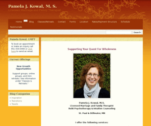 pamkowal.com: Pamela Kowal, MS, LMFT - Stillwater, MN
Pamela Kowal is a Licensed Marriage and Family Therapist located in Stillwater, MN