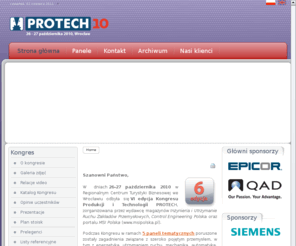 targi-protech.pl: Szanowni Państwo
PROTECH'10 - Kongres Produkcji i Technologii