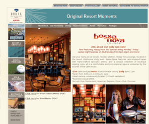 doralbossanova.com: Doral Restaurants: Bossanova Doral Resort PGA Golf South Florida FL area luxury hotels dining food drinks bars grills café cuisine menus
Latin inspired tapas with hand crafted specialty drinks, and a unique selection of boutique sipping rums, all in a comfortable and contemporary space, enlivened by the sounds of live Latin music.