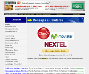 mensajes-claro.com: Mensajes claro gratis
Enviar Mensajes de Texto - SMS a Celulares claro , movistar , nextel del Perú gratis