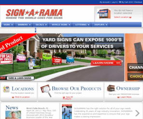 e-signarama.com: Design a Sign | Vinyl Banners | Custom Signs | Decals | Vinyl Graphics - ShopSignARama.com
shopSIGNARAMA offers custom signs, yard signs, vinyl graphics, vinyl banners, decals, vinyl lettering, trade show displays, banner stands and more for all your signage needs.    