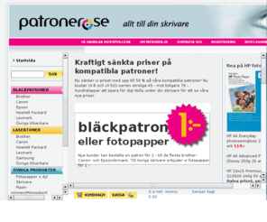 tonerkassetter.com: Bläckpatroner, färgpatroner, fotopapper, lasertoners & tonerkassetter för HP, Canon, Lexmark & Epson - Patroner.se
Välkommen till Patroner.se. Vi erbjuder ett komplett sortiment av bläckpatroner, färgpatroner, fotopapper, lasertoners & tonerkassetter till skrivare från HP, Canon, Lexmark och Epson. Besök vår butik och lägg din beställning redan idag