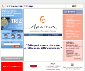 apeiron-triz.org: Home
        —
        Associazione per l'innovazione ragionata
