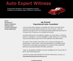 autoexpertwitness.com: Auto Expert Witness-F&I Compliance, Litigation Consulting & Transaction 
Analysis.
Auto Expert Witness and Litigation Consultant.