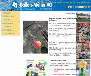 balloonline.com: Luftballons, Werbeballons, Helium und Partyartikel (Ballon-Müller AG, 5027 Herznach)
