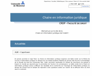 informationjuridique.ca: Chaire en information juridique - Faculté de droit - Université de Montréal
