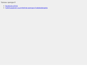opengov.fi: Tervetuloa - opengov
