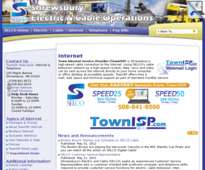 townisp.com: SELCO - Internet
The Official Selco Energy Shrewsbury electric and cable operations website