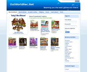 outworldrec.net: OutWorldRec - New Download
From Earth & Beyond...The World's Greatest Games!, Art of Murder: Secret Files, Crack another case with Nicole Bonnet!, New Download, A new game every day. Check back daily!