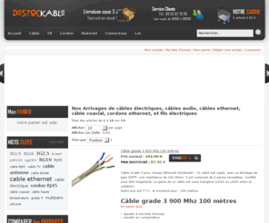 fil-electrique.fr: Destockage de fil et câble électrique, câbles ethernet, audio ou coaxial et cordon réseau destockage
Le N° 1 du destockage de câbles électriques. DESTOCKABLE propose à la vente plus de 1200 câbles électriques, câble ethernet, câble audio, câble d'antenne et fils électriques aux meilleurs prix. vous cherchez un câble pas cher : c'est ICI !