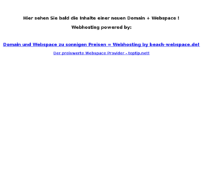 michaelpabst.org: Webspace - Domain - Webhosting
Webspace und Domain zu sonnigen Preisen = Webhosting powered by beach-webspace.de und toptip.net