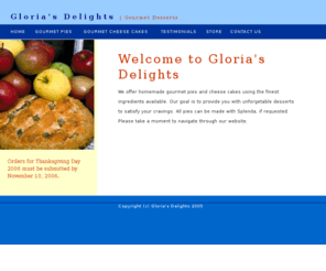 gloriasdelights.com: Gloria's Delights - Home Page
