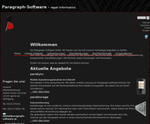 paragraph-software.at: Paragraph-Software GmbH: Home
Paragraph-Software beschäftigt sich mit Software für Rechtsberufe, Rechtsinformatik, innovativer Programmierung, kompetenten Dienstleistungen, EDV-Technik sowie Schulungen und Seminaren.