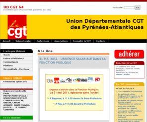 lacgt64.org: Union Départementale CGT 64.
Site internet de l'Union départementale CGT des Pyrénées-atlantiques