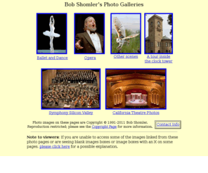 shomler.com: Bob Shomler's photo galleies home page
Photos of ballet, dance, opera, symphony and other scenes