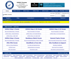 usmle-forums.org: USMLE Forums
USMLE forums: Your Reliable USMLE Online Community and Discussion Forums. USMLE Forum, News, Books, Study Partners, Polls and much more.