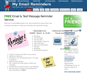wirelessreminders.com: Free Email Reminders and Text Message Reminder Service
Schedule free email reminders and text reminders to help you remember.