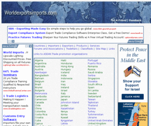 worldexportsimports.com: Welcome To World Imports and exports:Global Importers:Exporters:Products and services
World imports and exports site provides a meeting place for the exporters and importers throughout the world
for all products and services in all categories