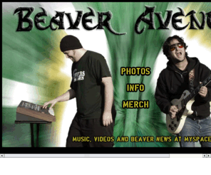 beaveravenue.com: BEAVER AVENUE - Original music from Philadelphia PA
West Philly's Beaver Avenue performs playful, twisted original rock music. Featuring Gavin Hecker (guitar and vocals) and Aaron Radder (keyboards and backing vocals). View photos, stream music and videos, get information, or purchase a CD or tee shirt.