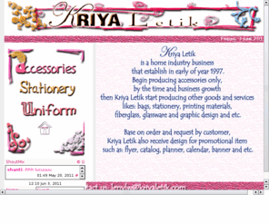 kriyaletik.com: Kria Letik Website : Home Page
Kriyaletik provides accessories, stationery, soft toys, promotion, bags