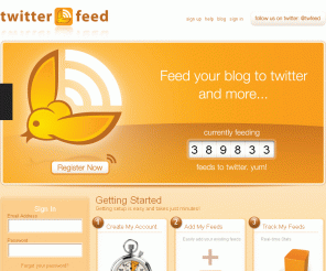twitterfeed.com: twitterfeed.com : feed your blog to twitter

