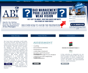 actionbusiness.info: Coaching | Assessment | Psychometrics | Leadership & Teams | Development | Action In Business International
Suffering from bad Management, poor leadership and weak vision? Click here to avoid the frustration