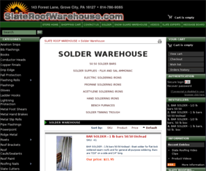 solderwarehouse.com: Solder Warehouse - Joseph Jenkins, Inc. Internet Sales
We sell and you can buy on our online store everything related to soldering sheet metal, including solder bars, propane soldering irons, electric soldering irons, acetylene soldering torches, hand irons, bench furnaces, solder pots, solder flux, ruby flui Joseph Jenkins, Inc.