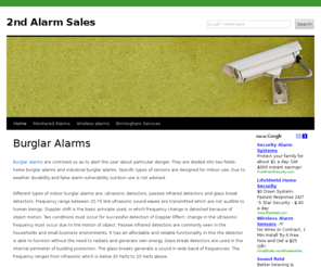 2ndalarmsales.com: 2nd Alarm Sales - Burglar Alarms
Burglar Alarms - keep you home, business or premises safe with a high tech secure burglar alarm.