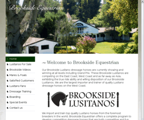 brooksidelusitanos.com: Brookside Lusitanos
Brookside Equestrian is the largest importer and trainer of quality Lusitano dressage horses on the West Coast.