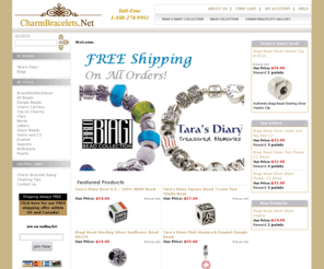 charmbracelets.net: Charm Bracelets Store.  Biagi Beads and Tara's Diary Charms.
Unique Charm Bracelets, Biagi European Beads and Tara's Diary Irish Celtic Charms. Free Shipping! In Stock!