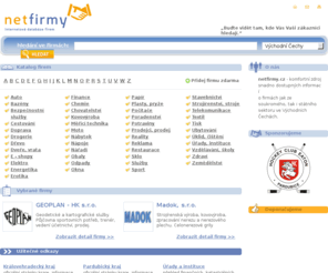 netfirmy.cz: netfirmy.cz - internetová databáze firem, firmy
Společnost netfirmy.cz je provozovatelem regionální internetové databáze firem ve Východních Čechách.