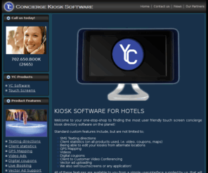 touchscreenconciergedirectorykiosksoftware.com: Hotel Kiosk Software Directory,Concierge Touchscreens
Touch Screen Concierge Kiosk Software for Hotels Timeshares Condos