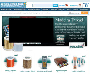 madeirathreadusa.com: Sewing & Craft Club
Sewing & Craft Club has sewing cabinets, embroidery thread, embroidery designs and sewing kits. Discover Koala studios, Madeira embroidery thread, sewing tote, sewing needles and machine embroidery designs.