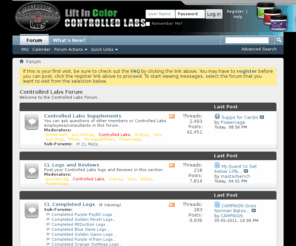 controlledlabsforum.com: Controlled Labs Forum
This is a discussion forum powered by vBulletin. To find out about vBulletin, go to http://www.vbulletin.com/ .