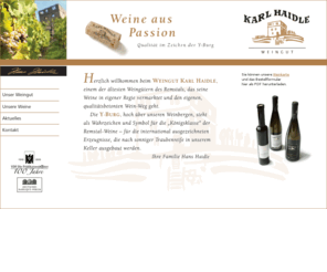 weingut-haidle.de: Weingut Haidle
Weingut Karl Haidle - herzlich willkommen