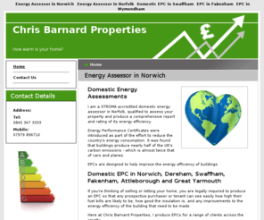 epcnorfolk.org: Energy Assessor in Norwich : Chris Barnard Properties
A qualified energy assessor in Norwich offers domestic energy assessments in Dereham for householders, landlords, tenants and housing associations.