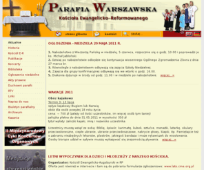 reformowani.org.pl: Parafia Ewangelicko-Reformowana w Warszawie - Aktualnie
Parafia Ewangelicko-Reformowana w Warszawie