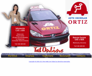 autoescuelaortiz.com: Auto Escuelas Ortiz S.L.
Autoescuelas Ortiz es la mejor forma de obtener el carnet de conducir, Cap y Adr