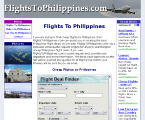 flightstophilippines.com: Flights To Philippines
FlightsToPhilippines.com is a comprehensive guide to finding the best flight deals to Philippines.