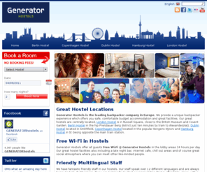 generatorhostels.info: London Hostels and Berlin Hostels - European Hostels for Travellers looking for budget accommodation| Generator Hostels
Best Hostels in London, Berlin, Copenhagen, Dublin and Hamburg with central locations and great rates for dorms and private rooms.  Awards 2010: Hostel of the year, Budget Accomodation of the year and much more!