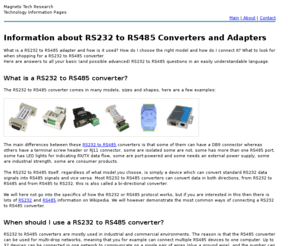 rs232-to-rs485.com: RS232 to RS485 Converters and Adapters Information
Information about RS232 to RS485 converters and adapters.