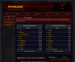 everwars.net: EverWars.com - You have GOT to play this game!
EverWars.com is virtual world game and a text-based Massively Multiplayer Roleplaying Game (MMORPG) and Trading Card Game (MMOTCG) with a huge item database focusing on player versus player (PVP) combat.