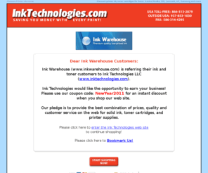 inkwarehouse.com: Ink Warehouse refers customers to Ink Technologies
Ink Warehouse has recently gone out of business, and is referring Xerox Phaser Ink customers to Ink Technologies