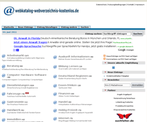 webkatalog-webverzeichnis-kostenlos.de: Webkatalog Webverzeichnis kostenlos - Startseite
Webverzeichnis und Webkatalog zum Kostenlos eintragen ihrer Internetseiten in unseren Webkatalog